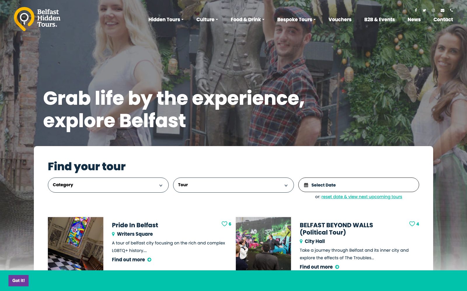 The Belfast Hidden Tours website as it is now