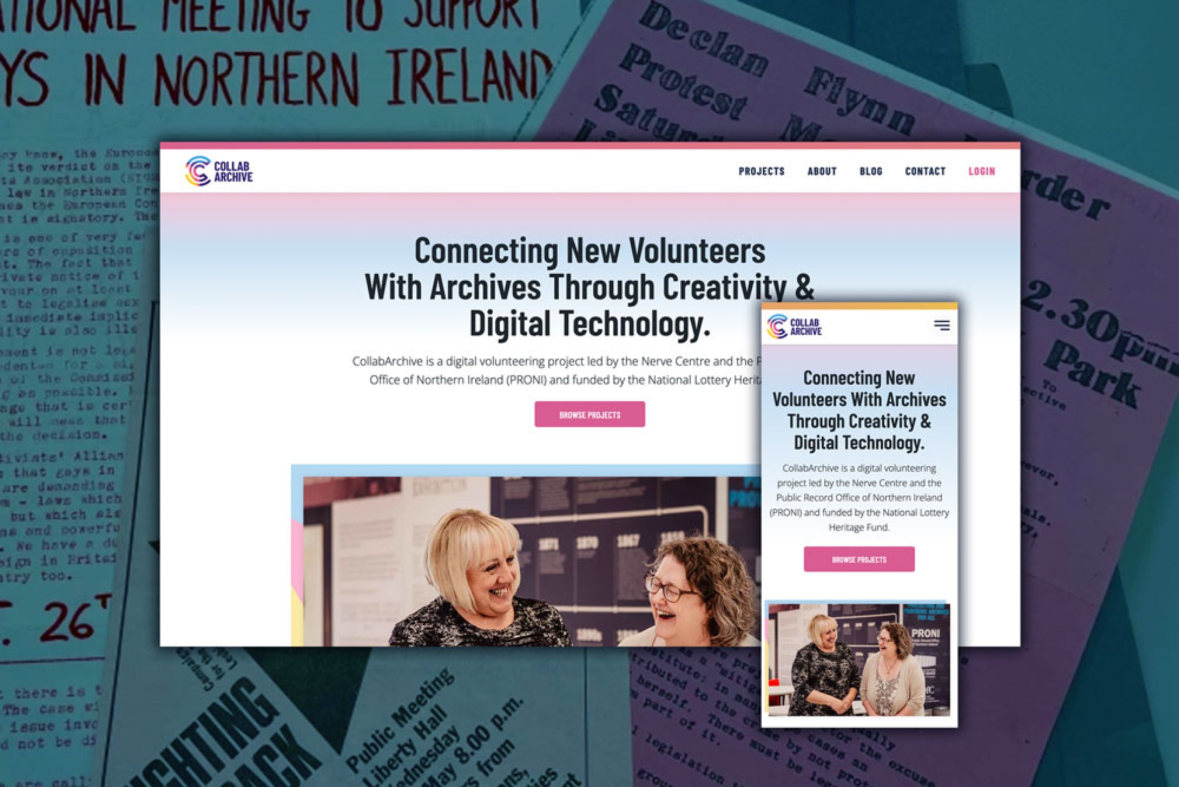 The CollabArchive homepage, connecting new volunteers with archives through creativity and digital technology