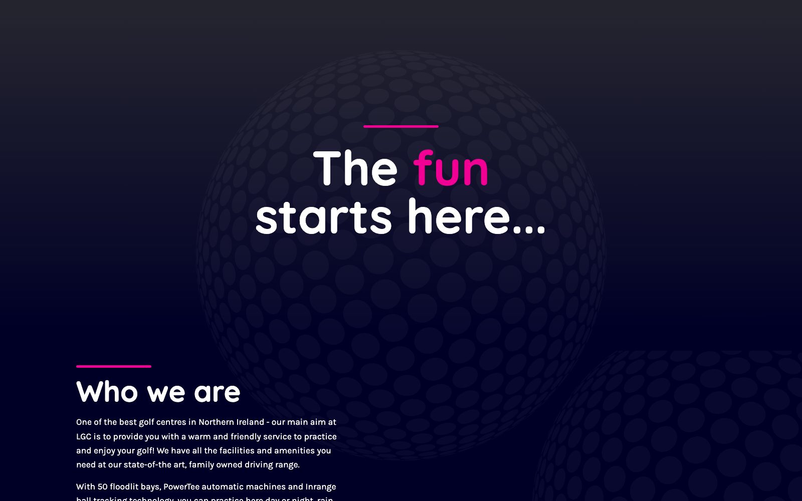 The Laganview Golf Centre website before we rebuilt it, in 2023
