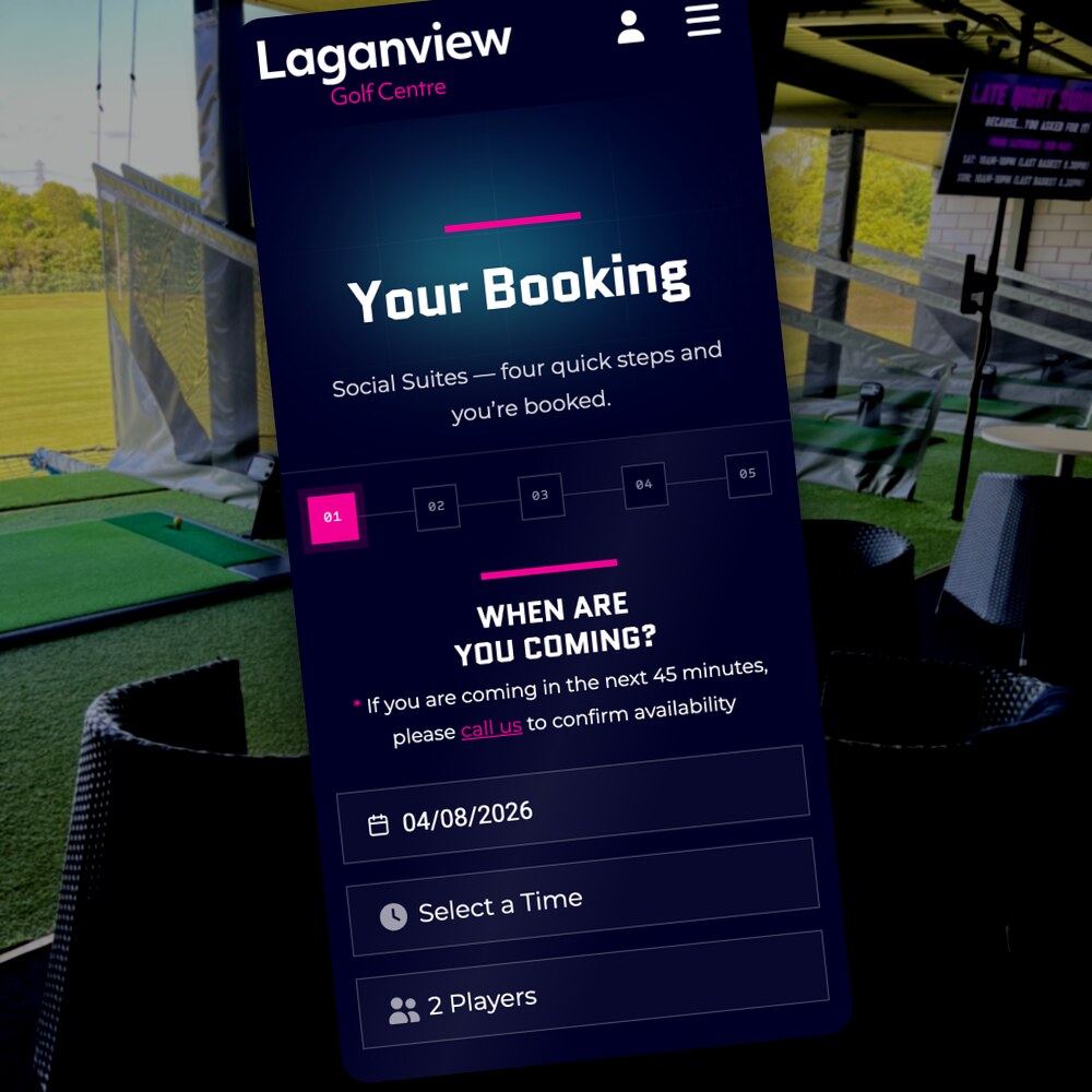 The Laganview your booking screen, choosing a date and time on mobile