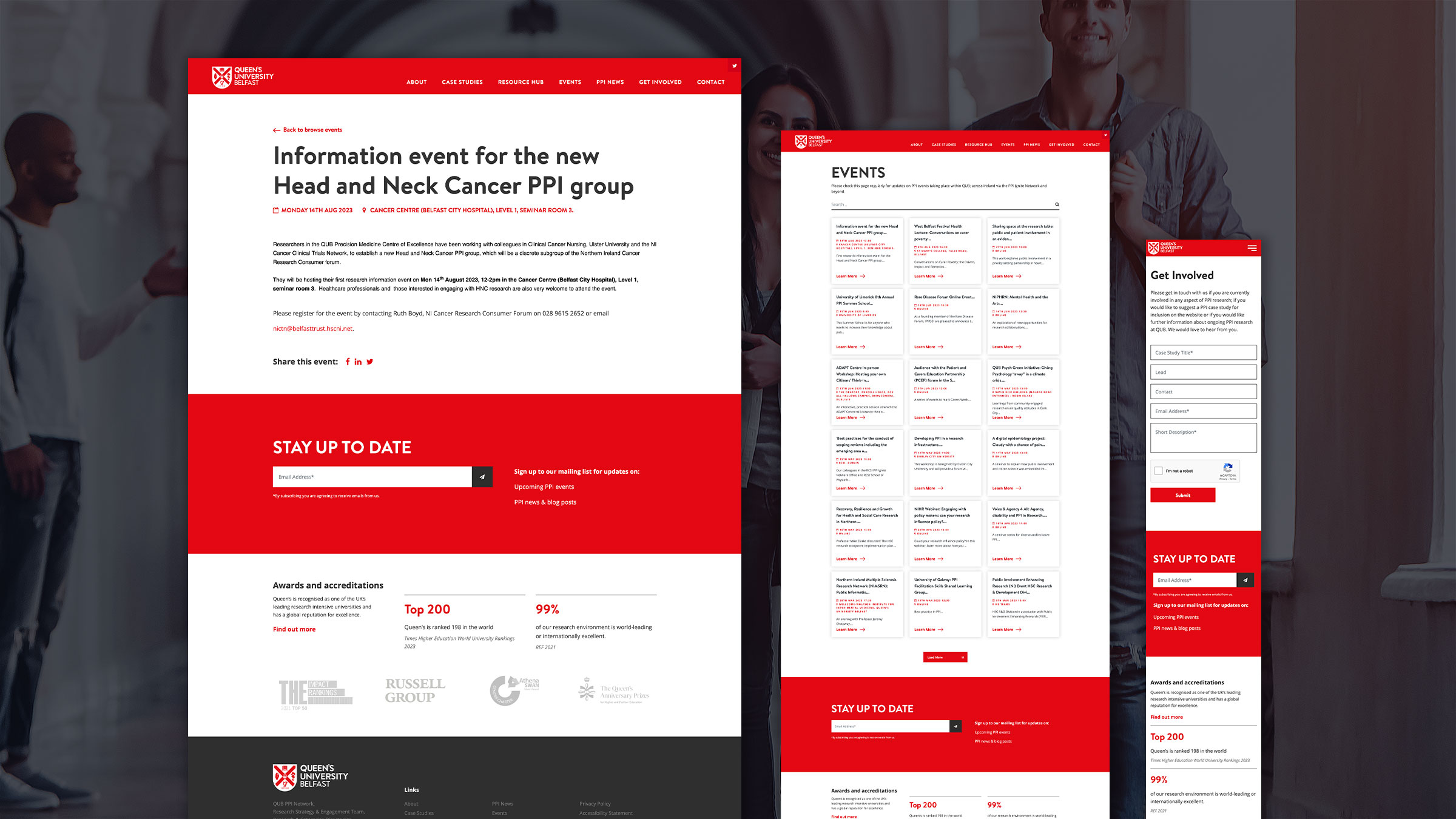 PPI Hub event and news pages shown across devices