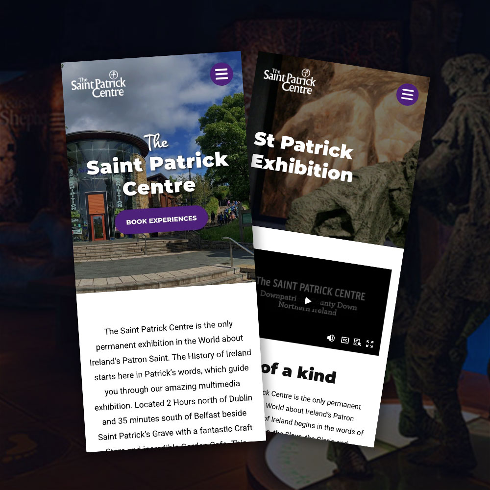 The Saint Patrick Centre exhibition page shown on desktop and mobile