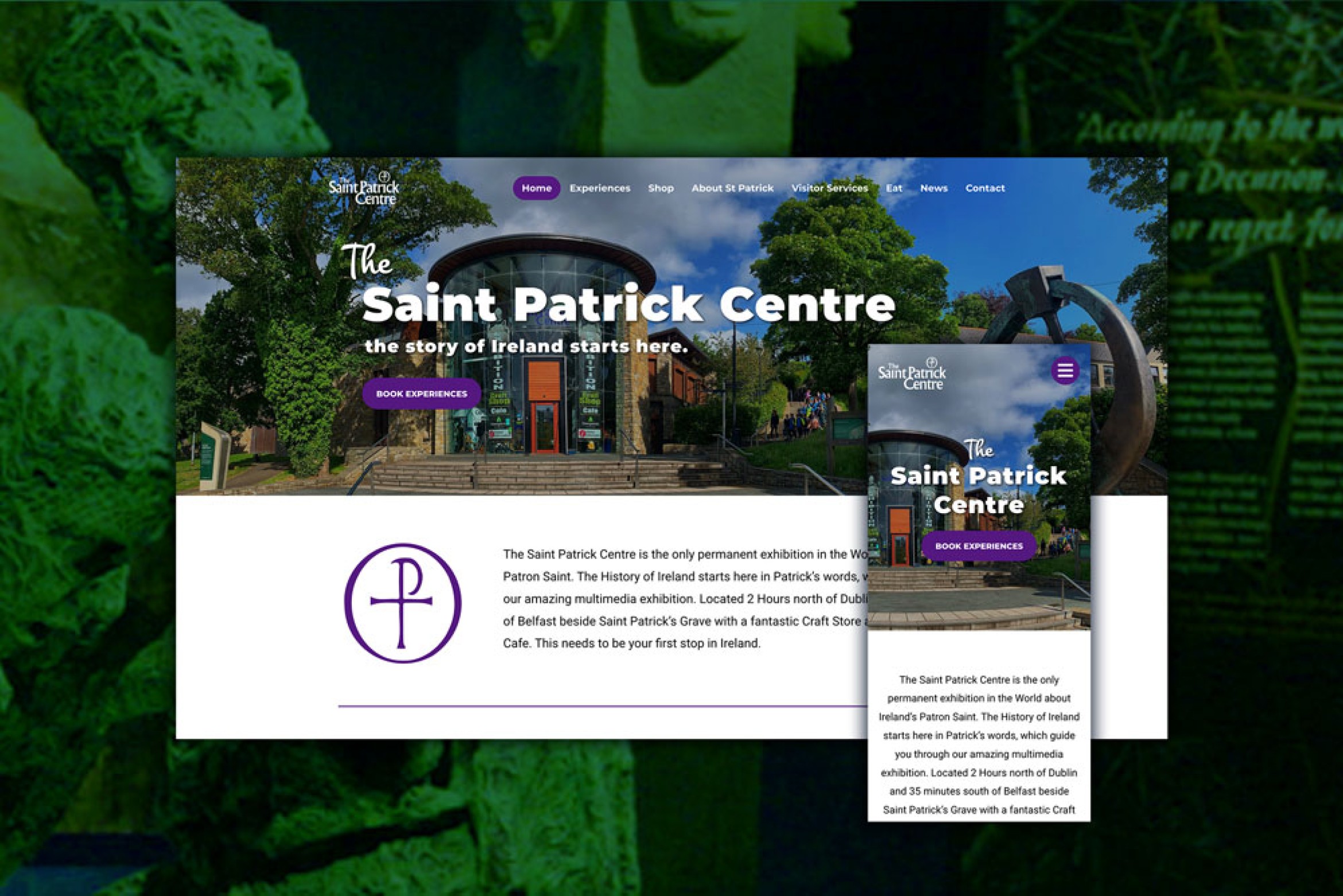The Saint Patrick Centre homepage, introducing the Downpatrick visitor attraction