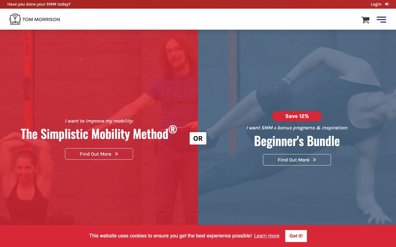 The Tom Morrison website before we rebuilt it, in 2022