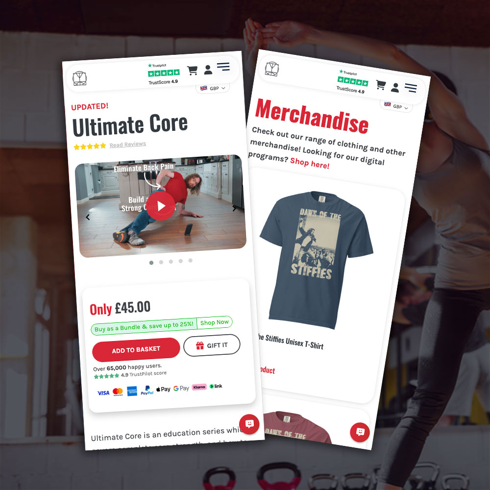 The Tom Morrison merchandise page beside the Beginner’s Bundle