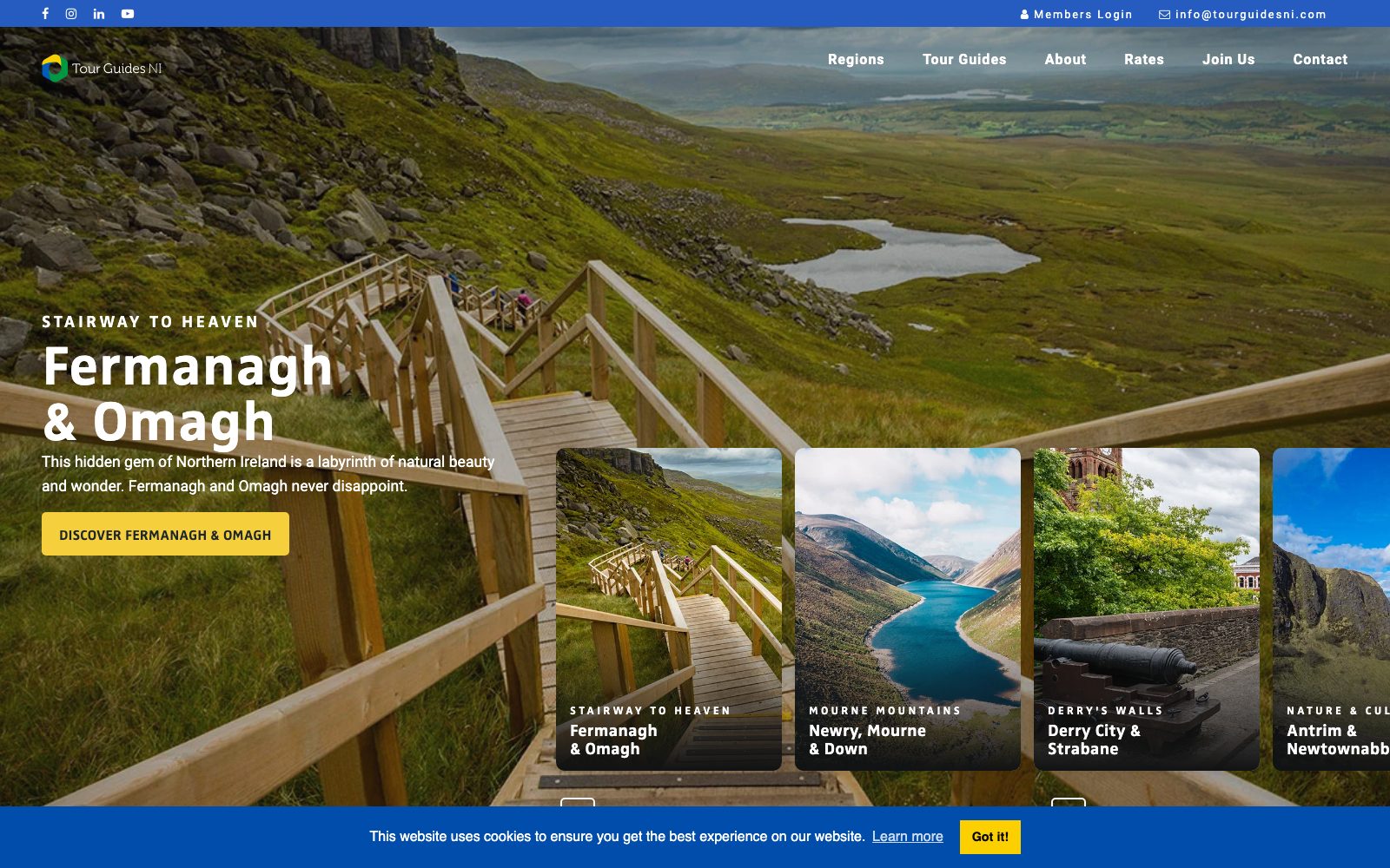 The Tour Guides NI website as it is now