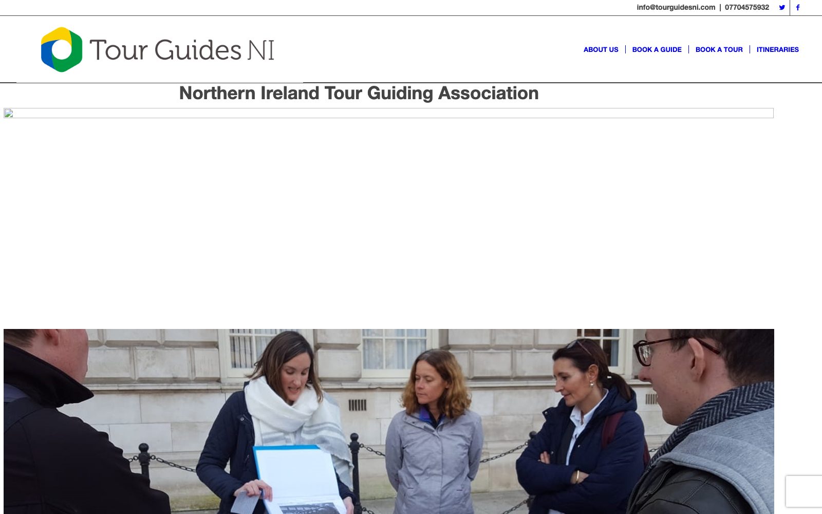 The Tour Guides NI website before we rebuilt it, in 2020