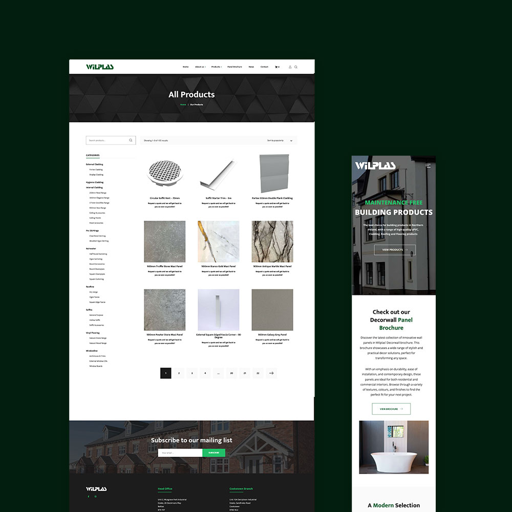 The Wilplas product listing shown on desktop and mobile
